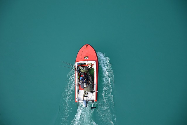 boat in blue water